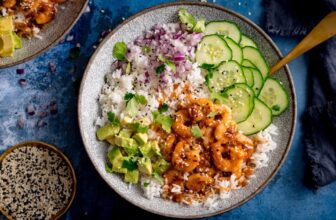 Honey Garlic Prawn Rice Bowls